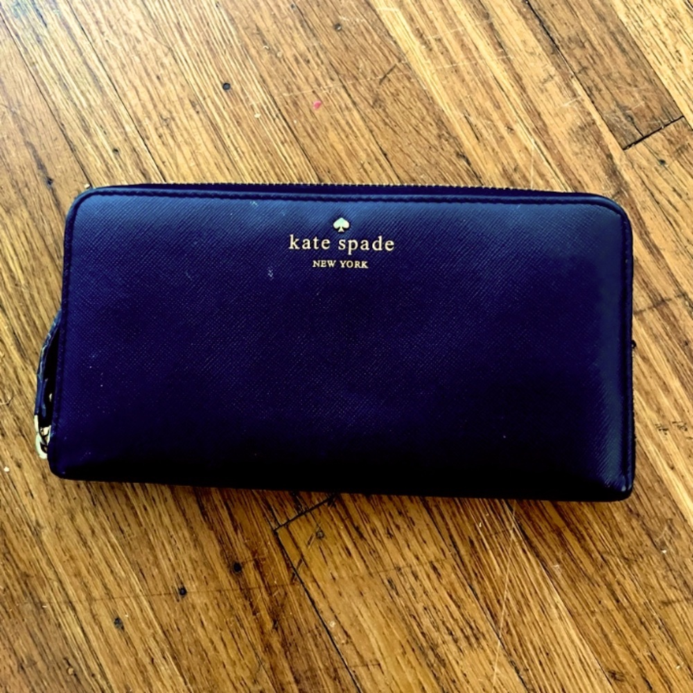 Kate Spade Black Leather Wallet Purse